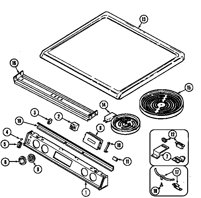Maytag CHE9830BCE top assembly diagram