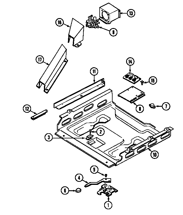 Maytag CHE9830BCE internal controls diagram