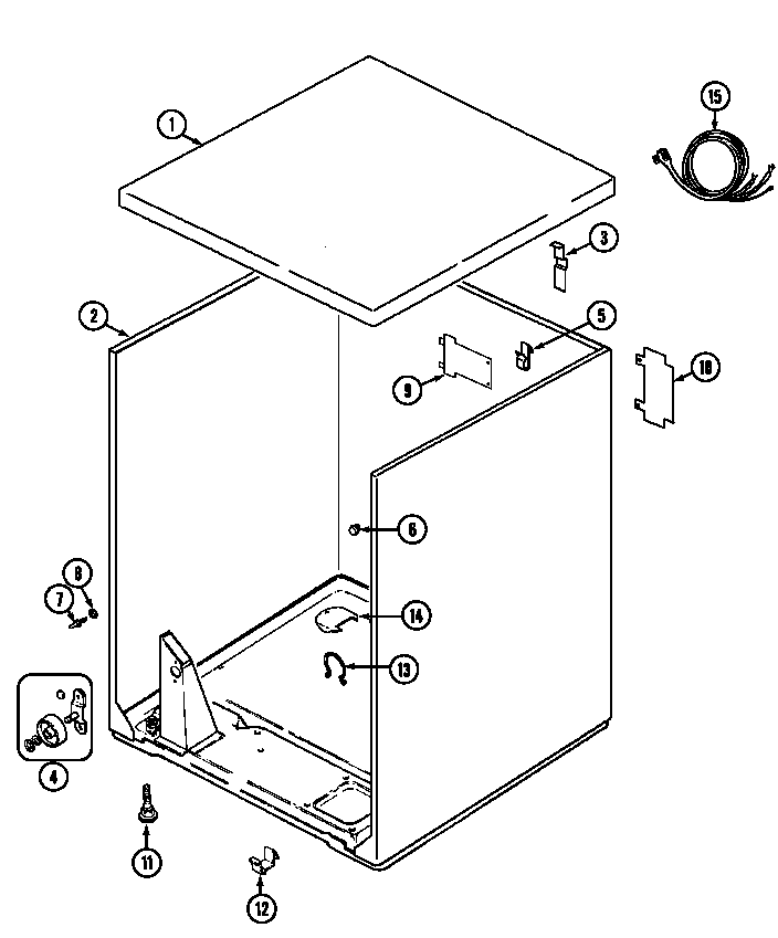 Norge DGP223M cabinet diagram