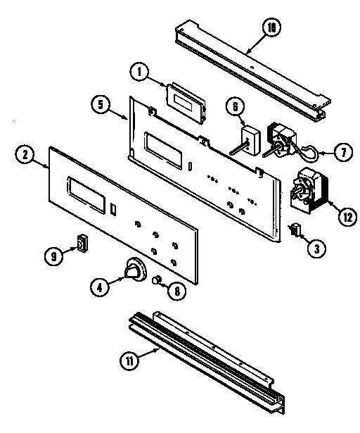Magic Chef 9522WUA control panel diagram