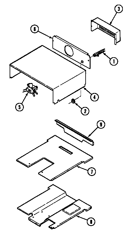 Magic Chef 9522WUA internal controls diagram