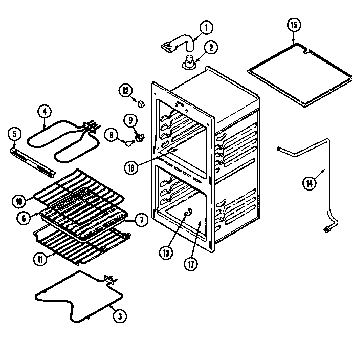 Magic Chef 9522WUA oven diagram