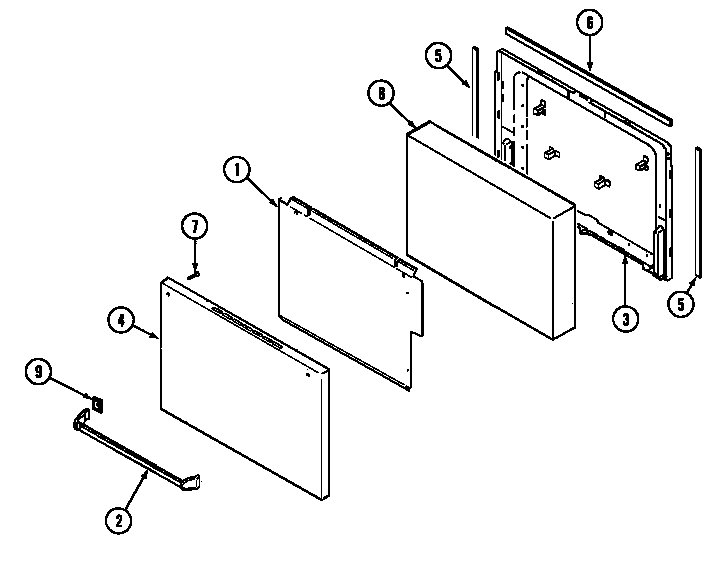 Magic Chef 9522WUA door (lower) diagram