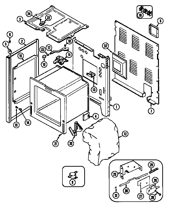 Maytag CRE9530BCM body diagram