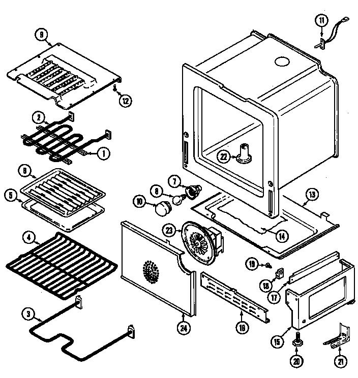 Maytag CRE9530BCM oven/base diagram