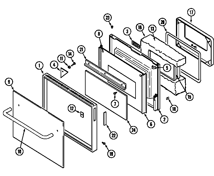Maytag CWE6230ADE door diagram