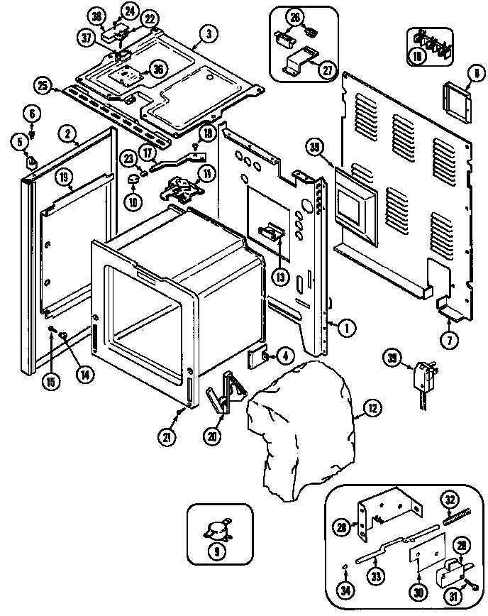 Maytag CRE9830CDB body diagram