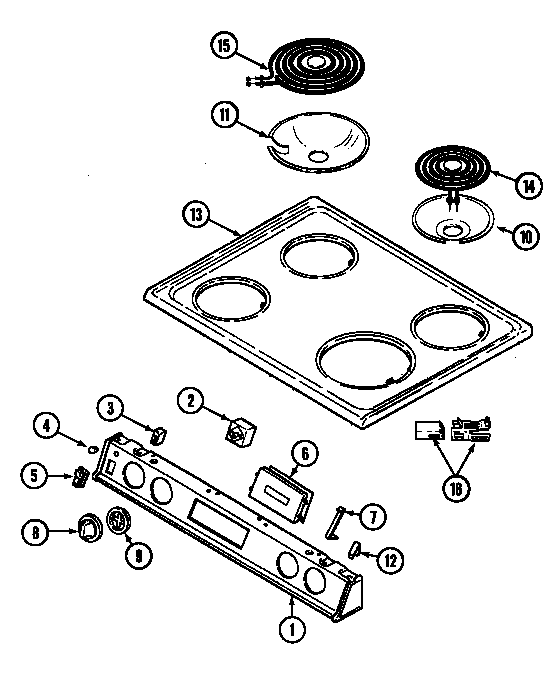 Magic Chef 6893VVV top assembly diagram