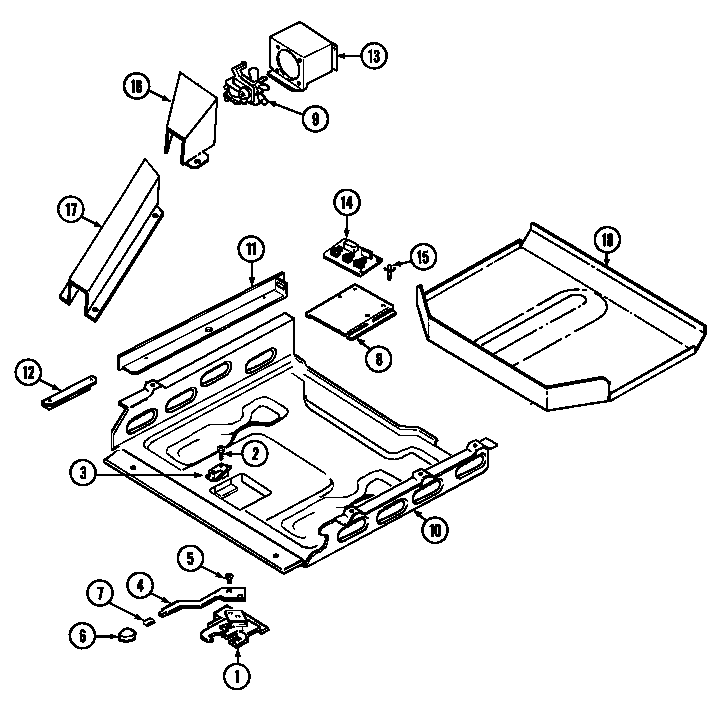 Magic Chef 6893VVV internal controls diagram