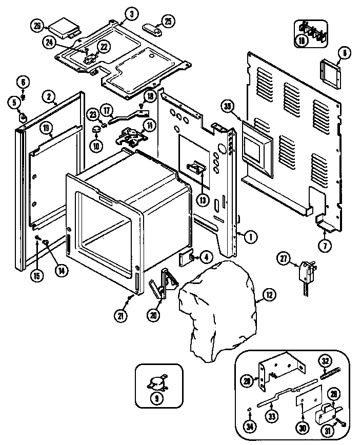 Maytag CRE9530CDE body diagram