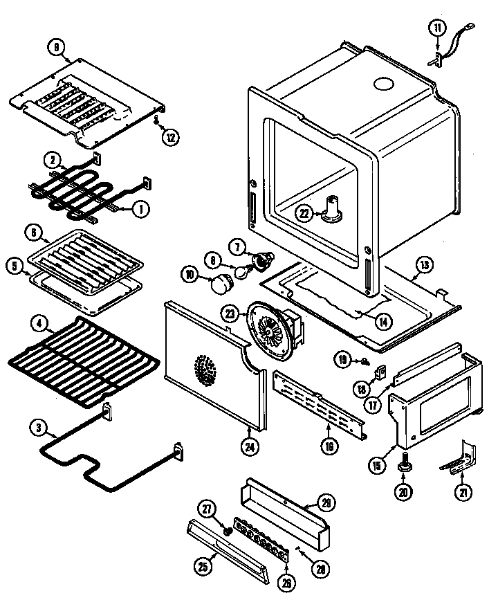 Maytag CRE9530CDE oven/base diagram