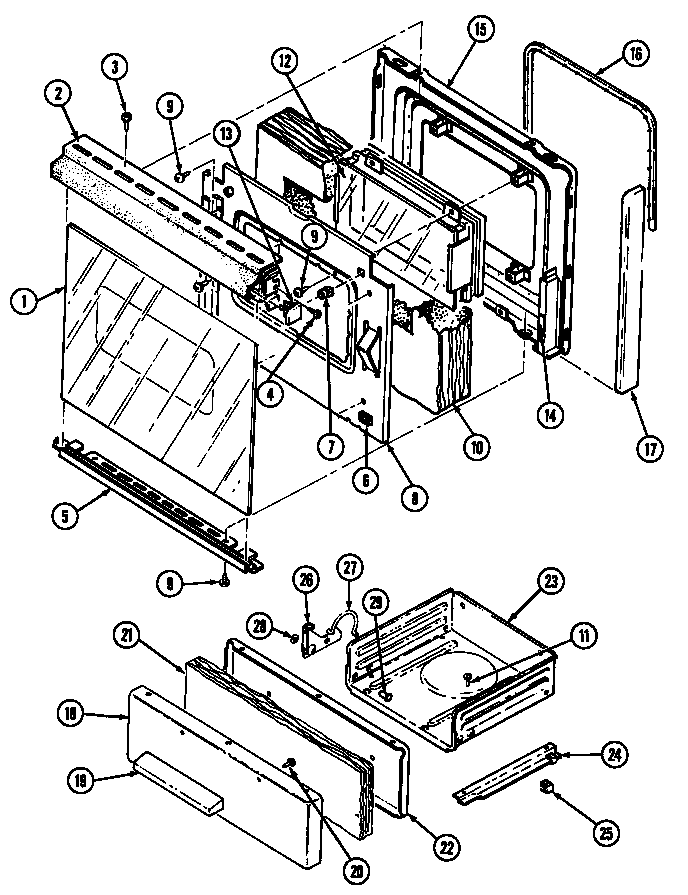 Magic Chef 6257XTA door/drawer diagram