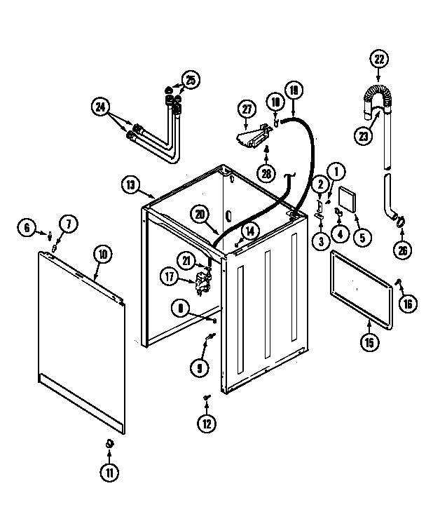 Maytag W236LKM cabinet diagram