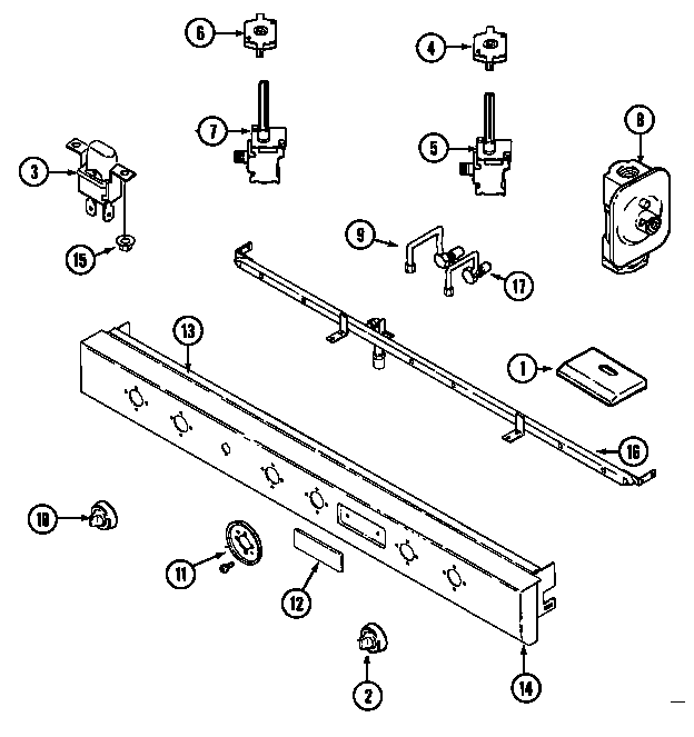Jenn-Air CVG4380PR control panel (cvg4380pf) (cvg4380pg) (cvg4380pk) (cvg4380pr) (cvg4380pu) diagram
