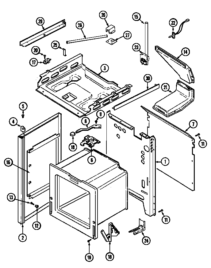 Magic Chef 6498XVB body diagram