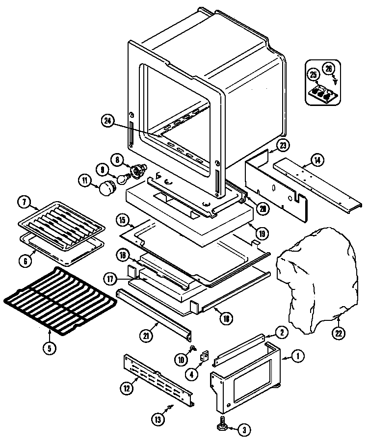 Magic Chef 6498XVB oven/base diagram