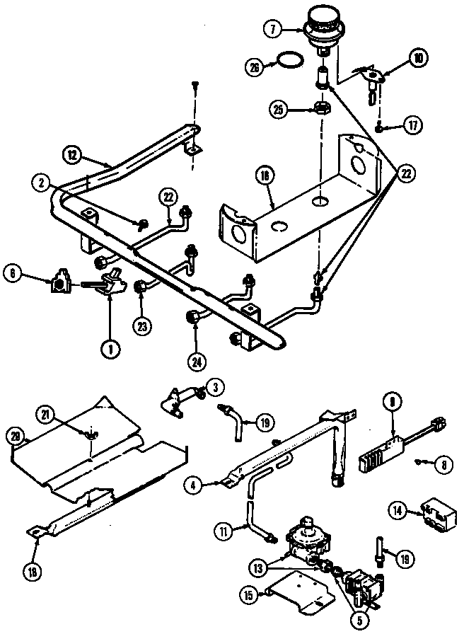 Admiral CHGA400BAB gas control diagram