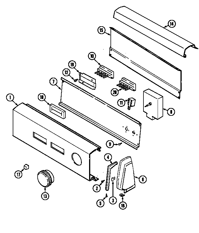 Jenn-Air JDE2000WC control panel diagram