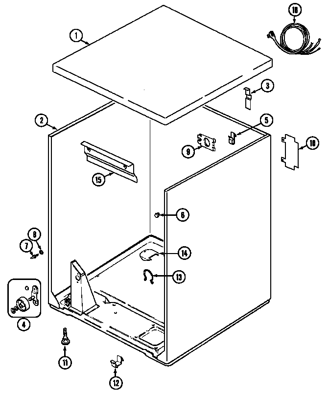 Jenn-Air JDE2000WC cabinet diagram