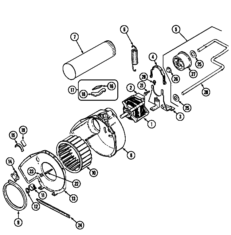 Jenn-Air JDE2000WC motor & drive diagram
