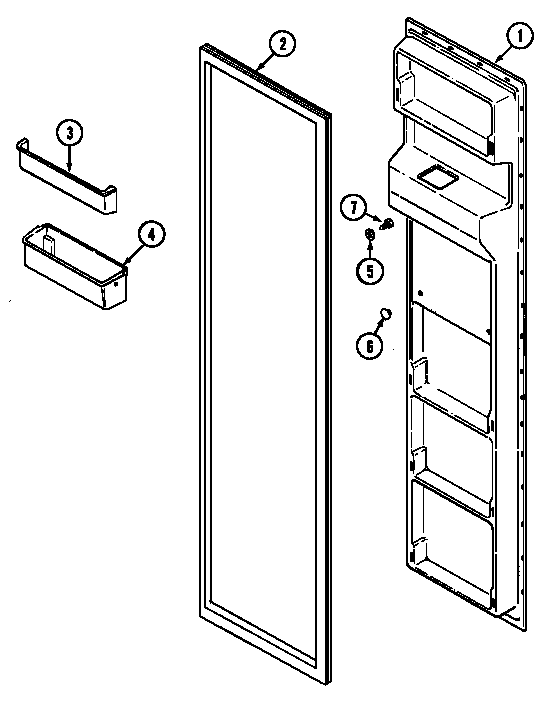 Crosley CS22Y7DW freezer inner door diagram