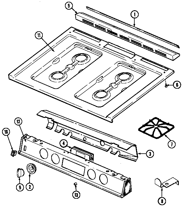 Crosley CG6498VVA top assembly diagram