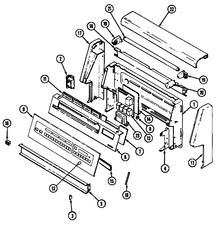 Admiral A3889VRV control panel diagram