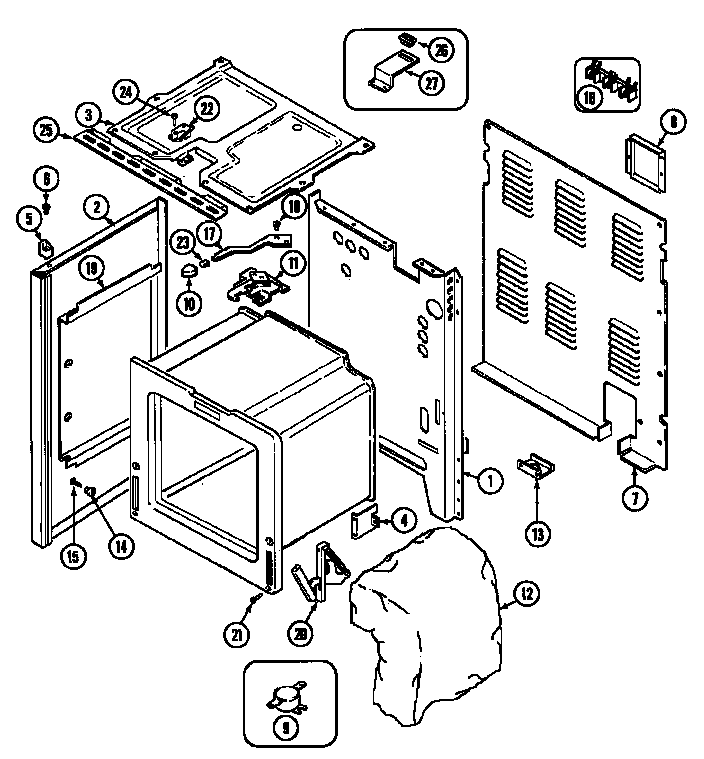 Admiral A3889VRV body diagram