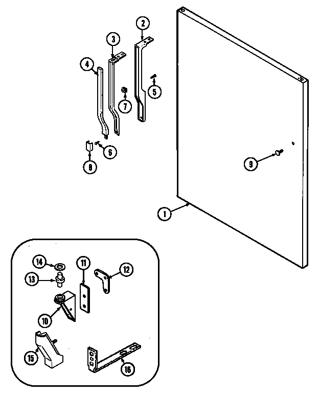 Crosley CT19Y5FW fresh food outer door diagram