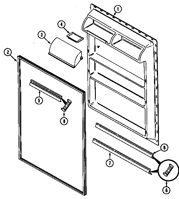 Crosley CT19Y5FW fresh food inner door diagram