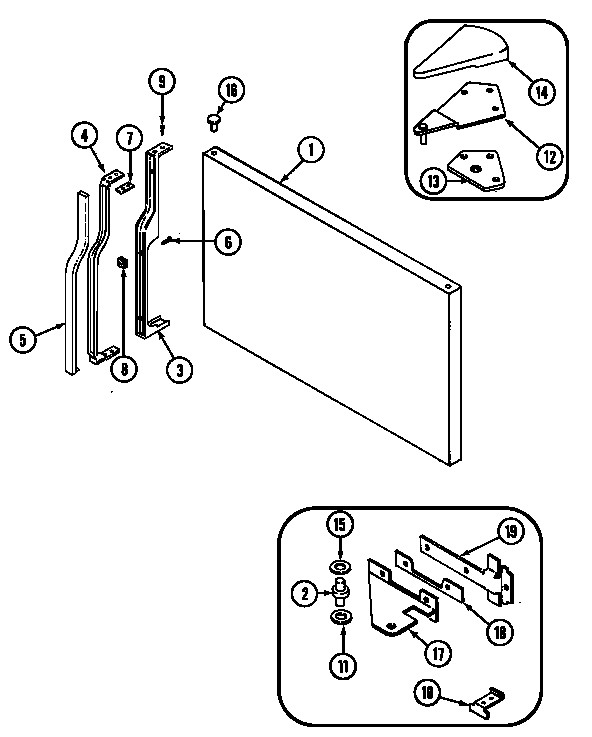 Crosley CT19Y5FW freezer outer door diagram