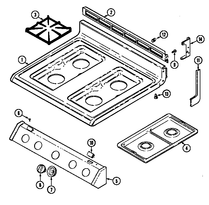 Magic Chef 3468XVA-X top assembly diagram