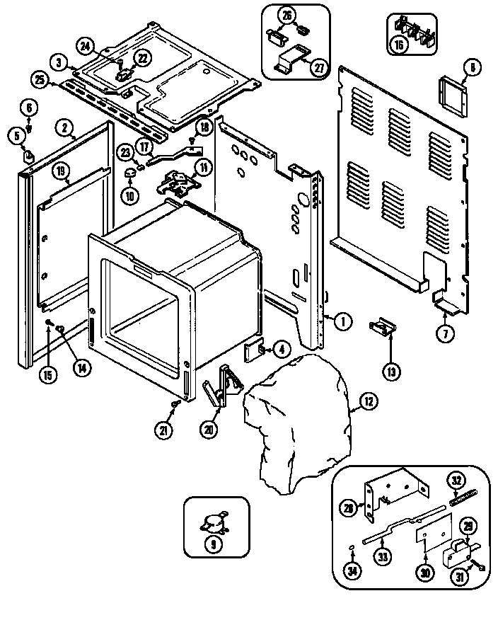 Maytag CRE9800CCM body diagram