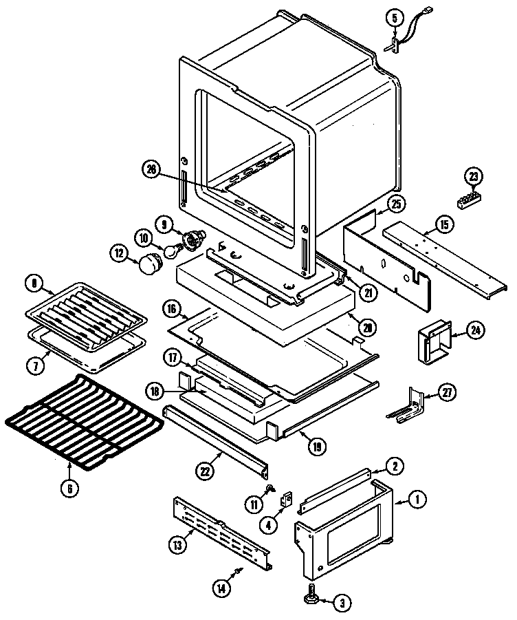 Jenn-Air FCG20510B oven/base diagram