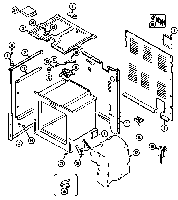 Jenn-Air FCE10500WC body diagram