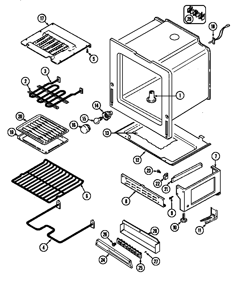 Jenn-Air FCE10500WC oven/base diagram