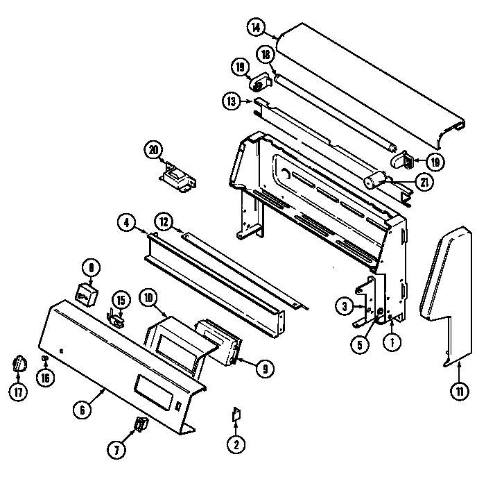 Jenn-Air FCE10610W control panel diagram