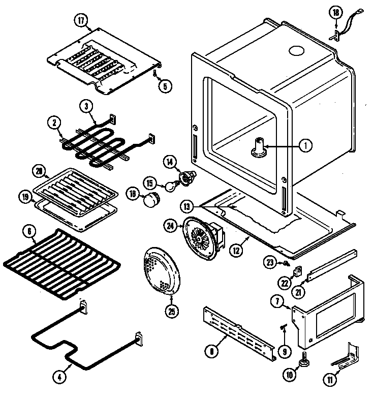 Jenn-Air FCE10610W oven/base diagram