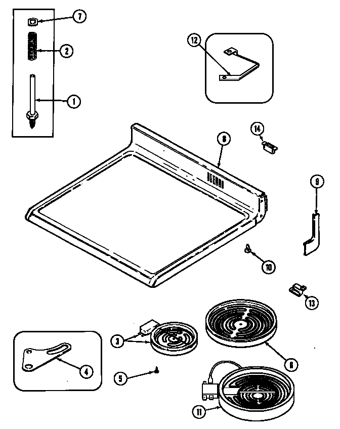 Jenn-Air FCE30510WC top assembly diagram