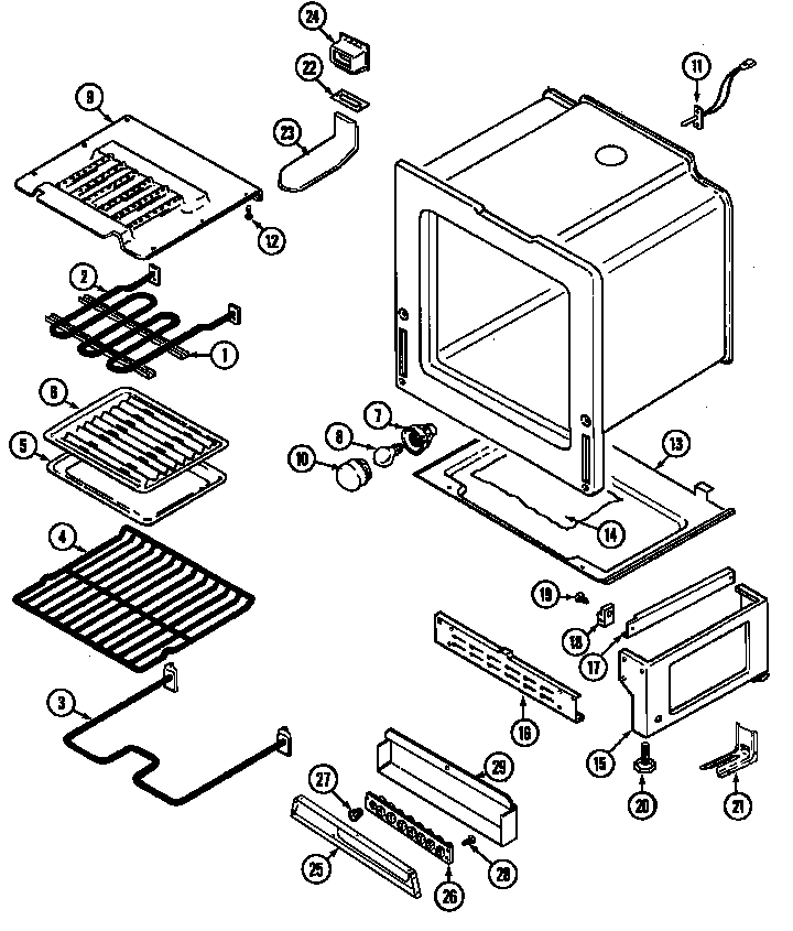 Jenn-Air FCE30510WC oven/base diagram