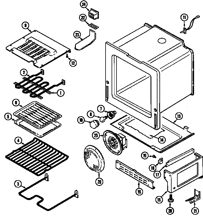 Jenn-Air FCE30610B oven/base diagram
