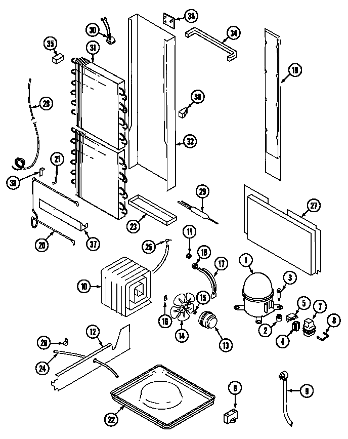 Maytag GS20A73V unit compartment & system diagram