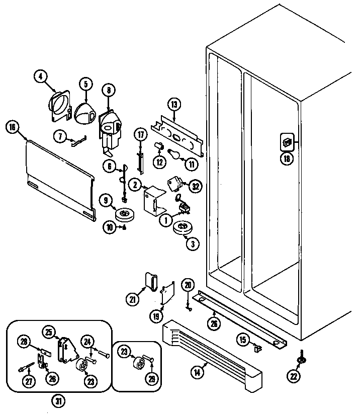 Maytag GS20A73V fresh food compartment diagram