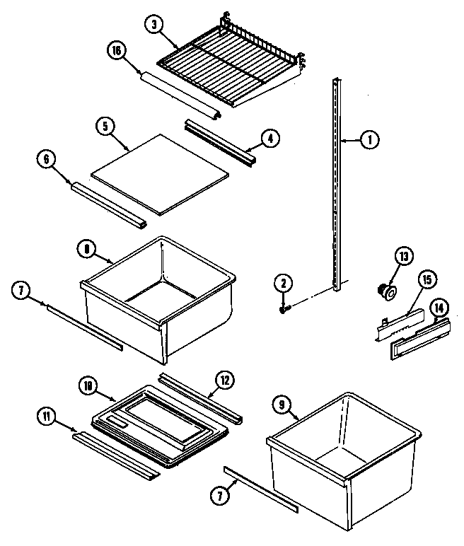 Maytag GS20A73V shelves & accessories diagram