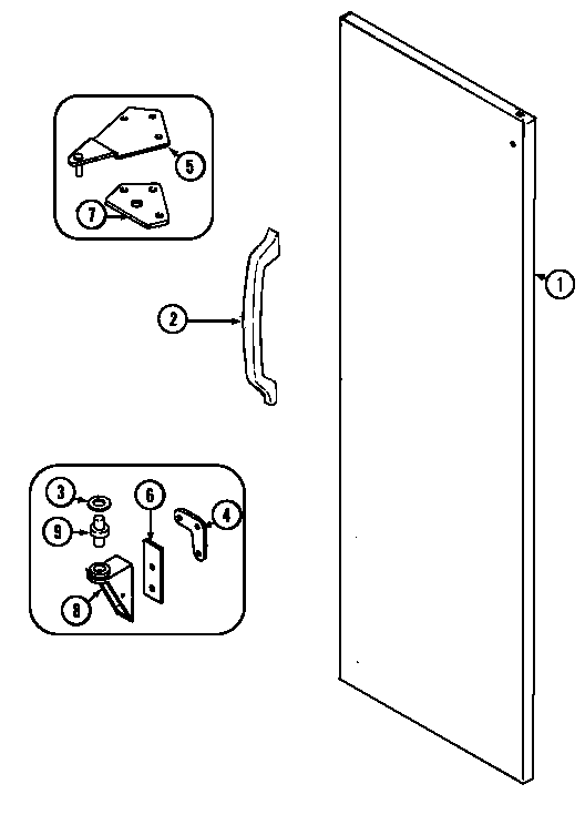 Maytag GS20A73V fresh food outer door diagram