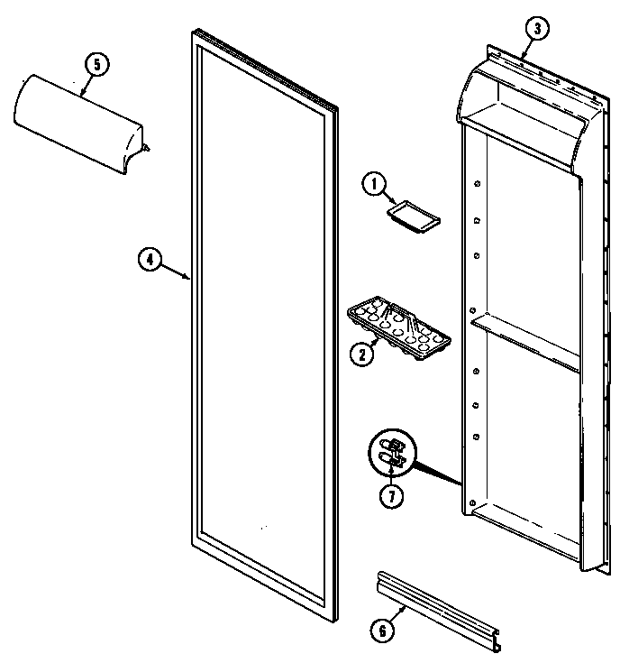 Maytag GS20A73V fresh food inner door diagram
