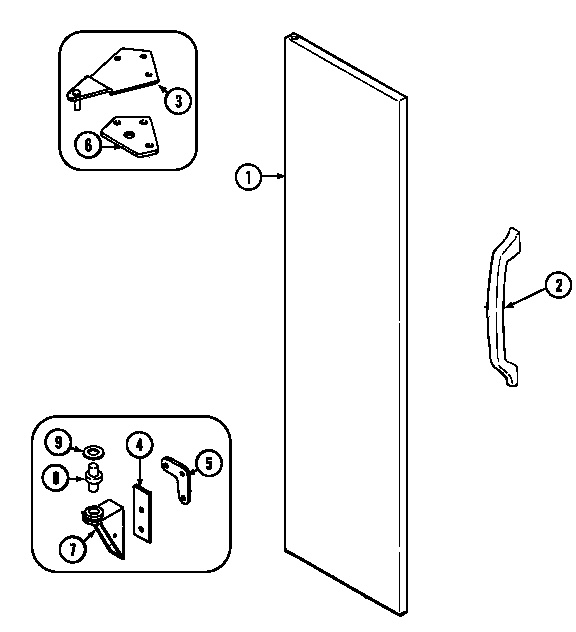 Maytag GS20A73V freezer outer door diagram