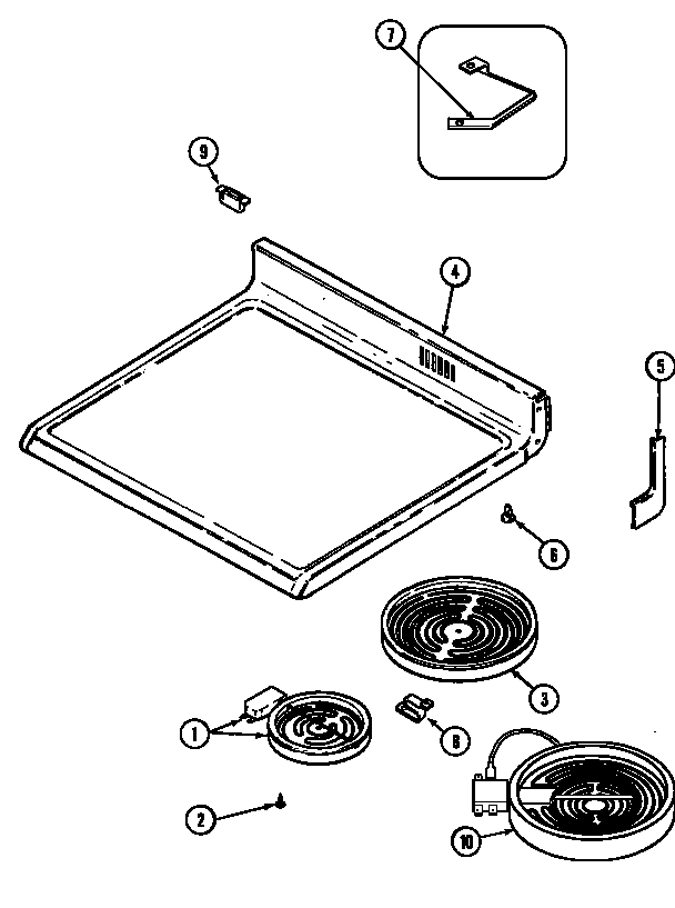 Jenn-Air FCE70610W top assembly diagram