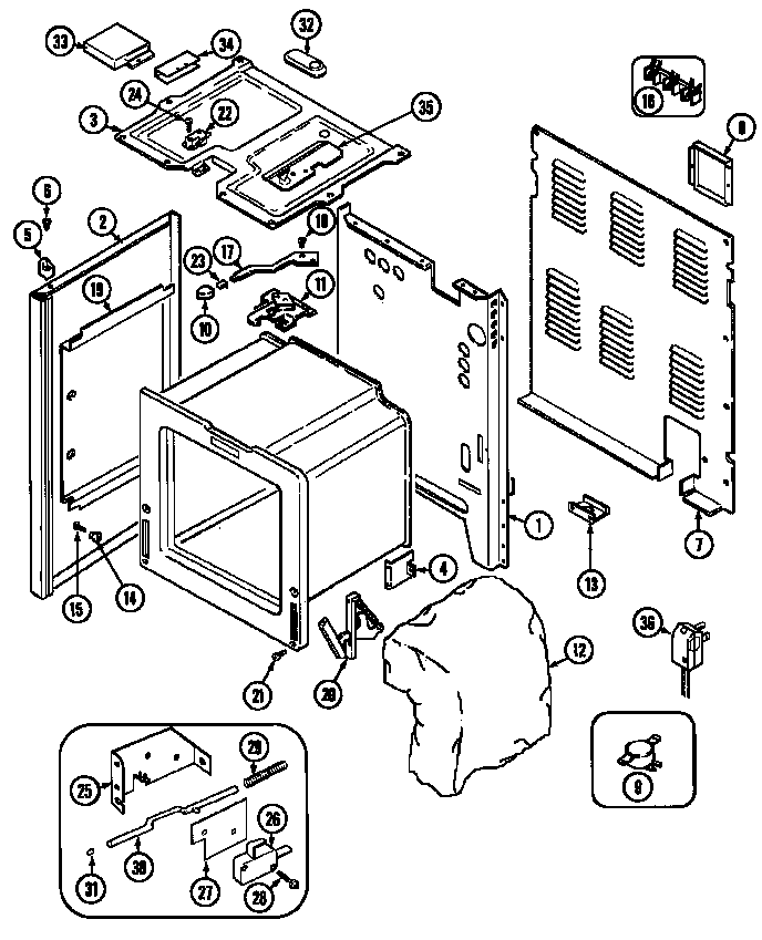Maytag CRE9500DDM body diagram