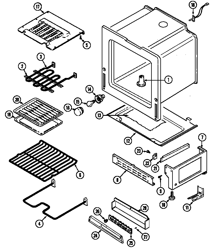 Maytag CRE9500DDM oven/base diagram